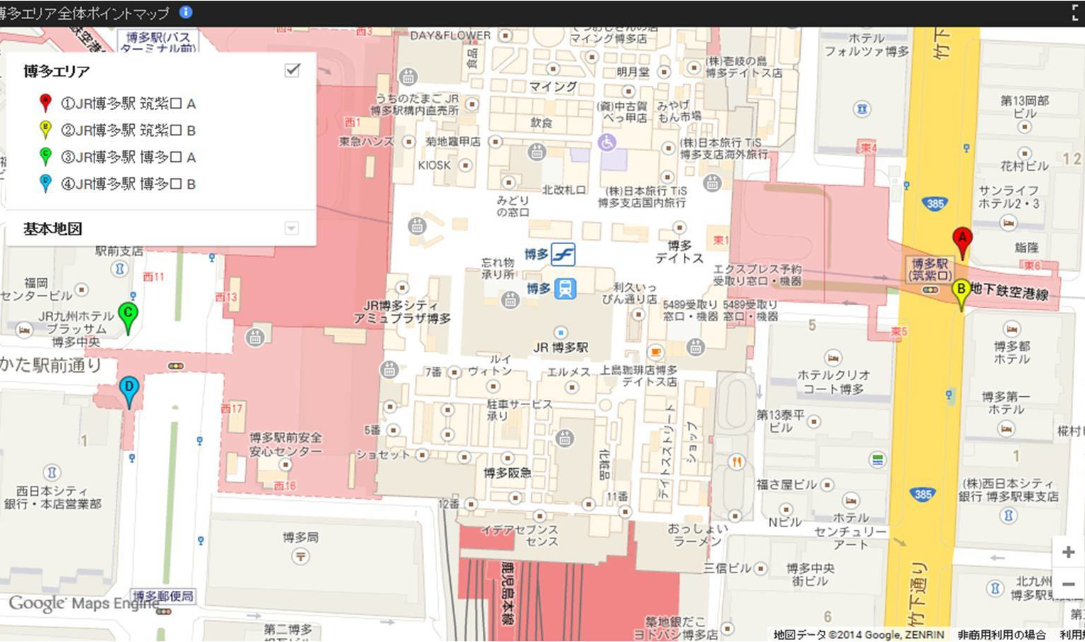 中野エリア街頭サンプリング全体マップ