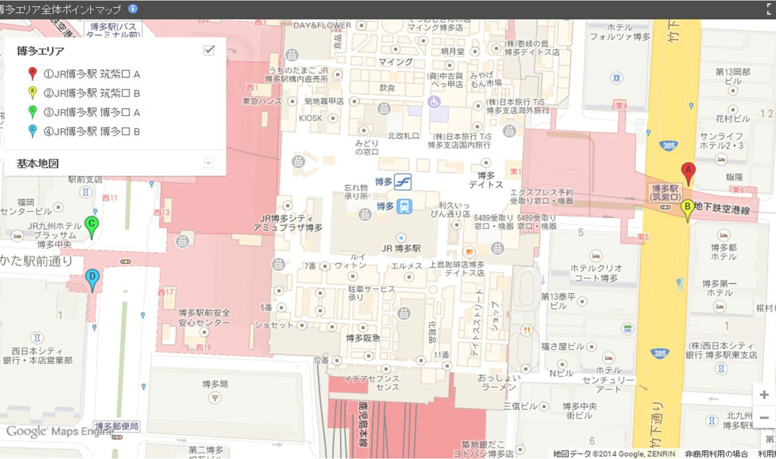 中野エリア街頭サンプリング全体マップ