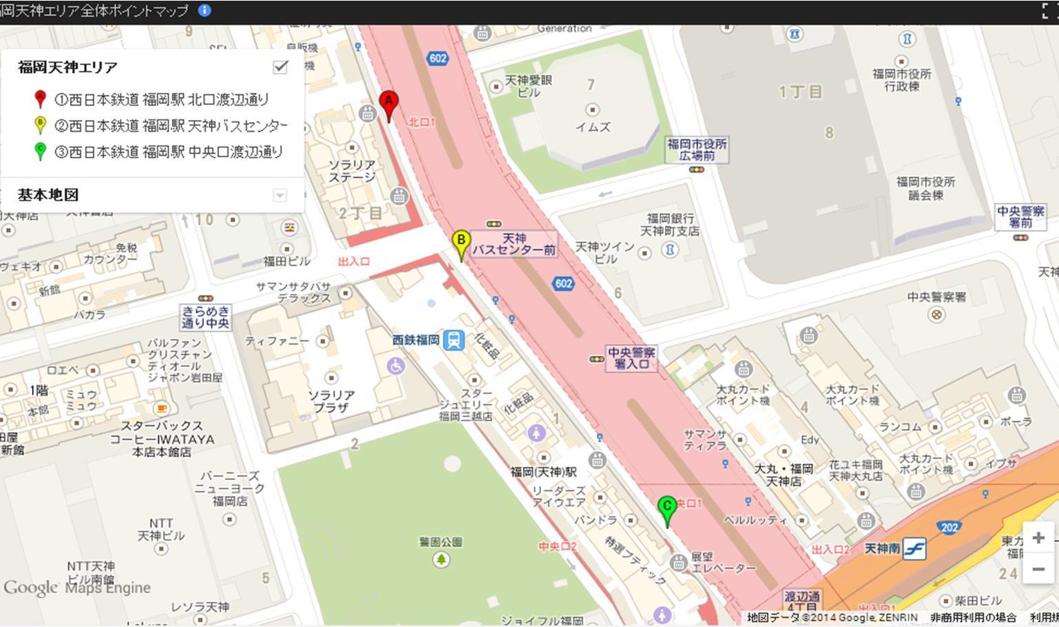 中野エリア街頭サンプリング全体マップ