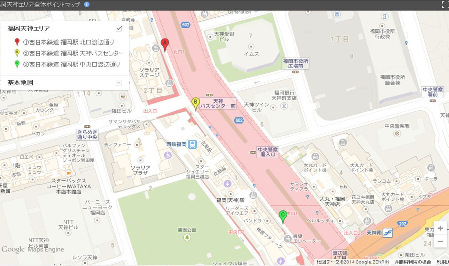 中野エリア街頭サンプリング全体マップ